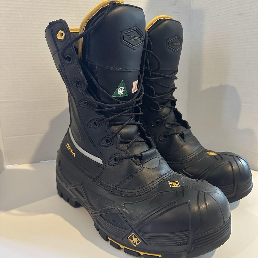 TERRA Crossbow Composite Toe Safety Work Boots‎ Black Men's Size 8